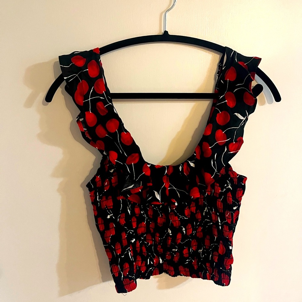 NWT Free People Cherry Crop Top. Pet free/Smoke free home.